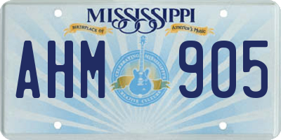 MS license plate AHM905