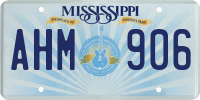 MS license plate AHM906