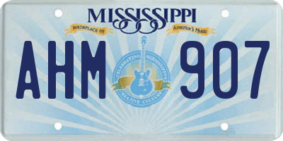 MS license plate AHM907