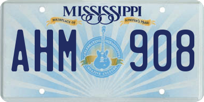 MS license plate AHM908