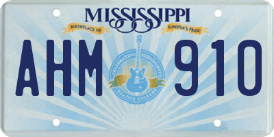 MS license plate AHM910