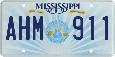 MS license plate AHM911