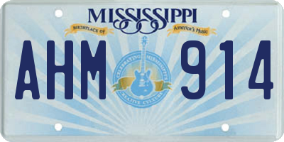 MS license plate AHM914