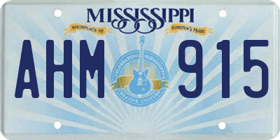 MS license plate AHM915