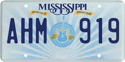MS license plate AHM919