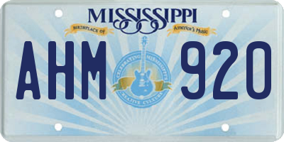 MS license plate AHM920