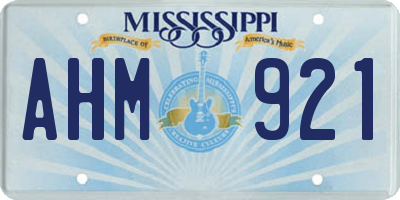 MS license plate AHM921