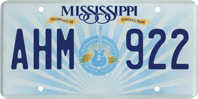MS license plate AHM922