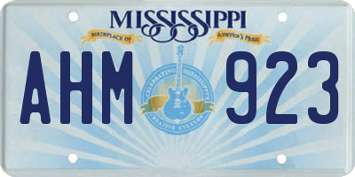 MS license plate AHM923