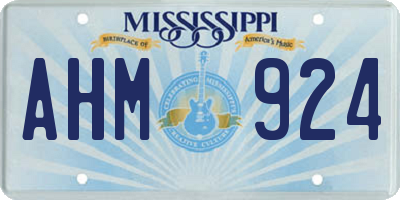 MS license plate AHM924
