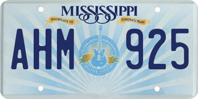 MS license plate AHM925