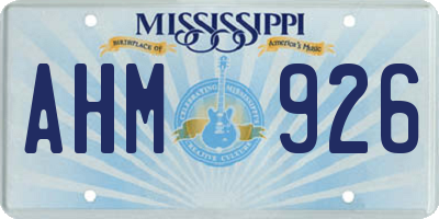 MS license plate AHM926