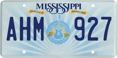 MS license plate AHM927
