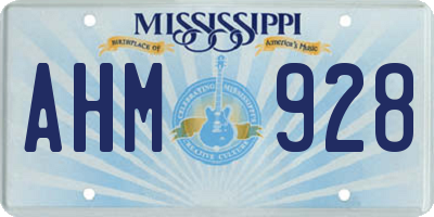 MS license plate AHM928
