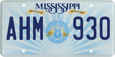 MS license plate AHM930