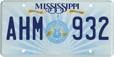 MS license plate AHM932