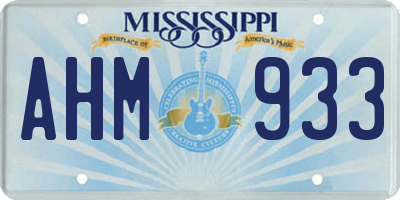 MS license plate AHM933