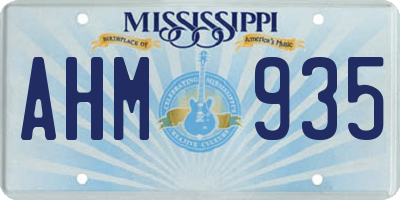 MS license plate AHM935