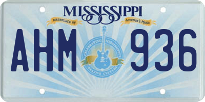 MS license plate AHM936