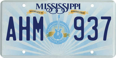 MS license plate AHM937