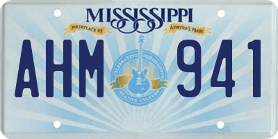 MS license plate AHM941