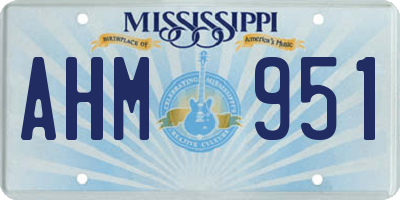 MS license plate AHM951