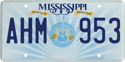 MS license plate AHM953
