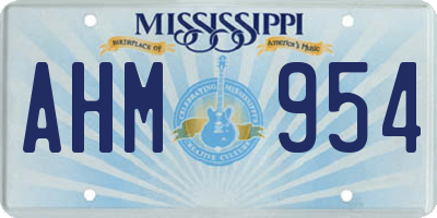 MS license plate AHM954