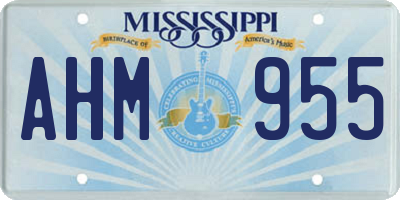 MS license plate AHM955