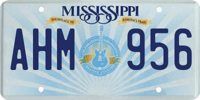 MS license plate AHM956