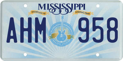 MS license plate AHM958