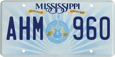 MS license plate AHM960
