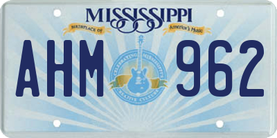 MS license plate AHM962