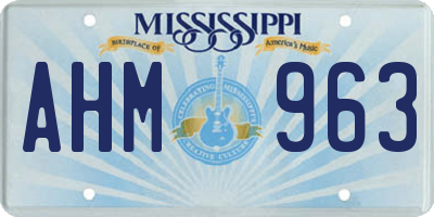 MS license plate AHM963