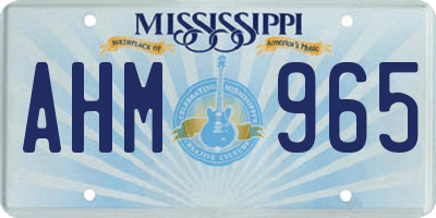 MS license plate AHM965
