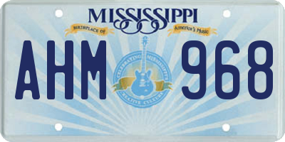 MS license plate AHM968