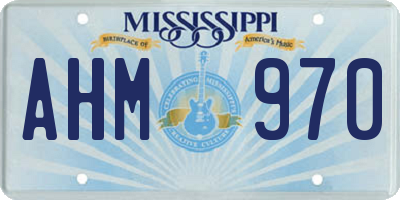 MS license plate AHM970