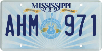 MS license plate AHM971