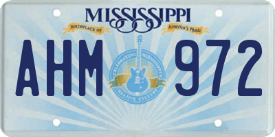 MS license plate AHM972