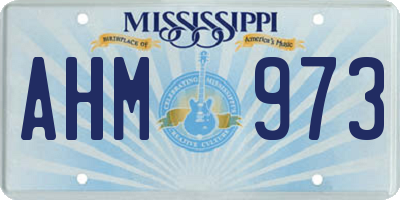 MS license plate AHM973