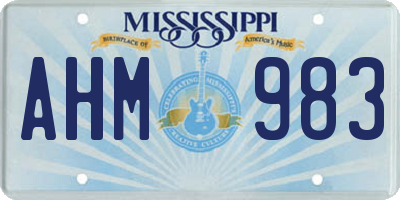 MS license plate AHM983