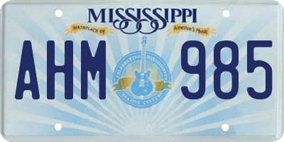 MS license plate AHM985