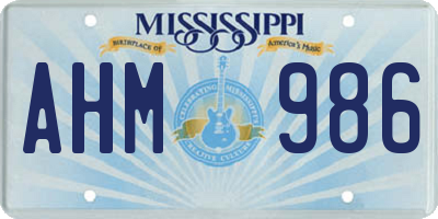 MS license plate AHM986