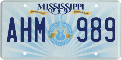 MS license plate AHM989