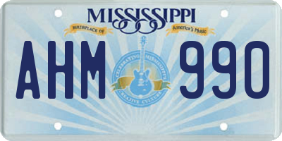 MS license plate AHM990