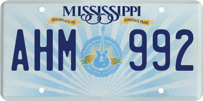 MS license plate AHM992