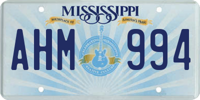 MS license plate AHM994