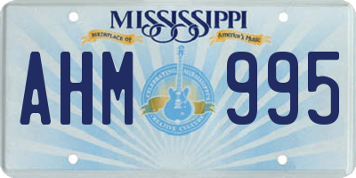 MS license plate AHM995