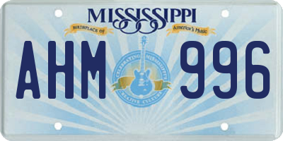 MS license plate AHM996