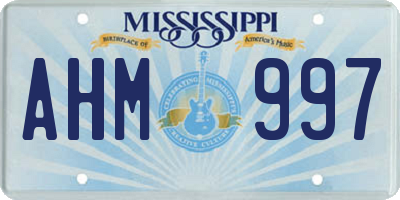 MS license plate AHM997